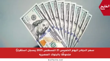 سعر الدولار اليوم الخميس 21 أغسطس 2025 يسجل استقرارًا ملحوظًا بالبنوك المصرية